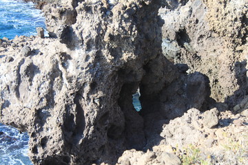 blue caves on the island