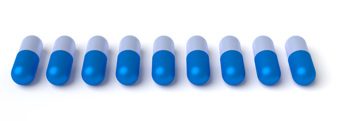 Medicine. Some capsule pills isolated on white