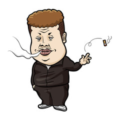 イラスト ：タバコのポイ捨て　若い男性