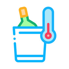 cooling wine bottle icon vector. cooling wine bottle sign. color symbol illustration