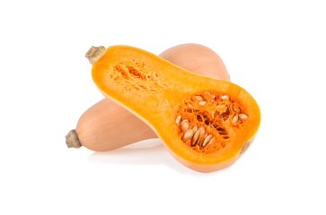 butternut squash isolated on white background.