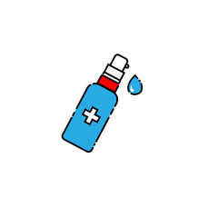 Disinfection. Hand sanitizer bottle icon, washing gel. Vector illustrationDisinfection. Hand sanitizer bottle icon, washing gel. Vector illustration	
