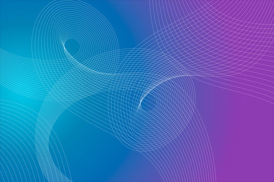abstarct geometric blue and viollet curved spiral lines wallpaper background 