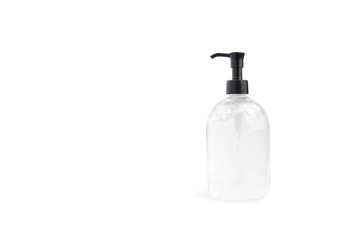 Hand sanitizer alcohol gel pump bottle with clipping path on white background, COVID-19 Coronavirus concept