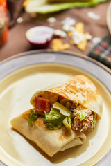 Mexican food mix colorful background Mexico