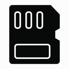 Sd Card icon in trendy flat style design isolated minimal single flat linear icon for application and info-graphic. Commercial line vector icon for websites and mobile minimalistic flat design.