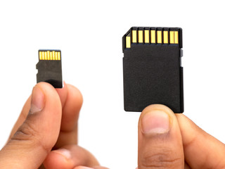 SD card with micro SD Card or adapter
