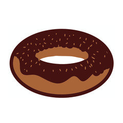 vector illustration of a chocolate donut