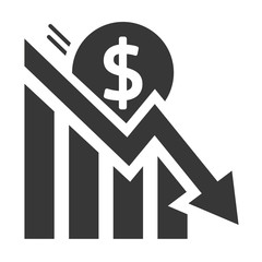 stock market crash and losses - vector illustration icon