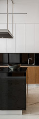 Stylish kitchen interior, vertical panorama