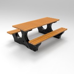 3d render bench Betonbank-Bituma-108 Black Matte Marble