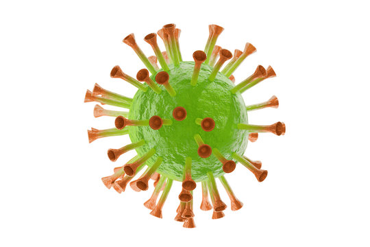 Colorful 3D Rendering picture of a Corona virus