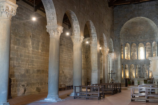 Medieval church of Gropina, Tuscany, interior