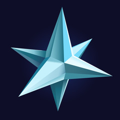 Vector realistic complex composite object similar to a metal or ice star