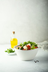 Homemade Greek salad with vegetables and Feta cheese