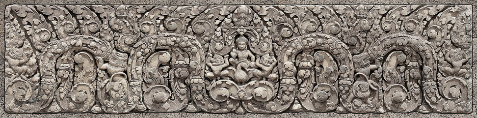 Temple Relief from Angkor Wat in Siem Reap in Cambodia