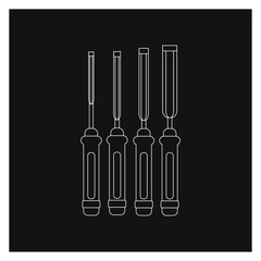 carpentry chisel kit. illustration for web and mobile design.