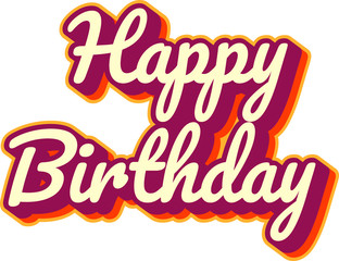 "Happy Birthday" unique lettering text sticker
