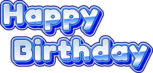 "Happy Birthday" unique lettering text sticker
