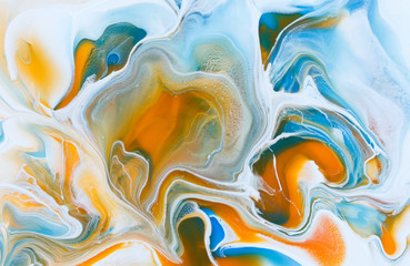abstract background mixing bright acrylic paints, fluid art