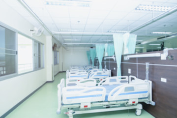 Patient bed in the hospital, Patient bed cleaning for emergency patients.