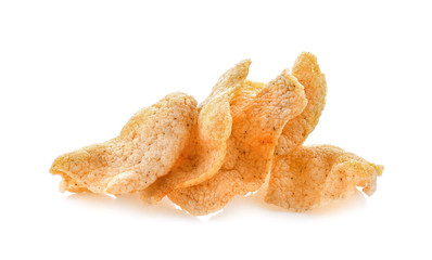 Fish crackers on white background