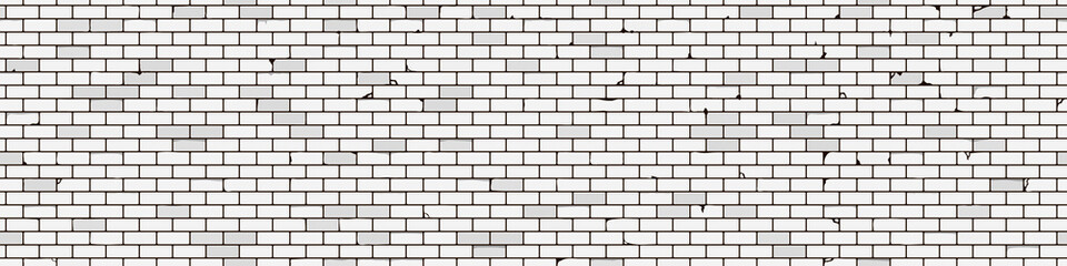 White brick wall. Seamless background. Vector Illustration.