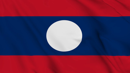 laos flag is waving 3D animation. laos flag waving in the wind. National flag of laos.