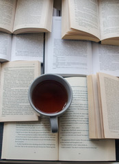 cup of coffee and book