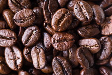 brown coffee, roasted coffee beans, can be used as a background
