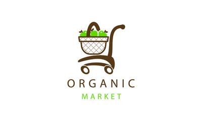 grocery and online shop logo design vector