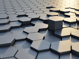 3D Rendered Hexagon Background