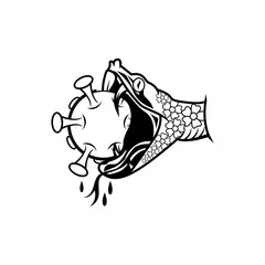 Snake eat coronavirus illustration design