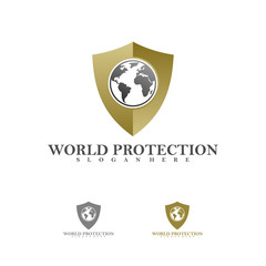 World Shield Logo vector template, Creative Shield World logo design concepts