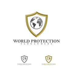World Shield Logo vector template, Creative Shield World logo design concepts