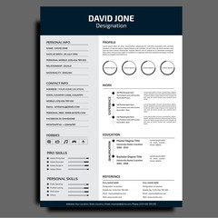 Corporate business resume or cv design template.