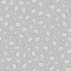 Bitcoin, internet currency silver coins seamless p