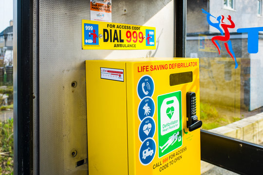 Defibrillator In Beetham Inside Old BT Phone Box