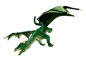 Obraz premium 3D Rendering Fairy Tale Dragon on White