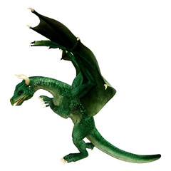 3D Rendering Fairy Tale Dragon on White