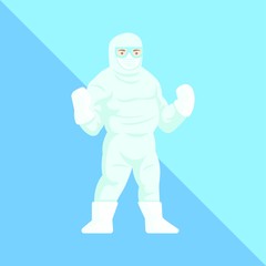 Professional doctors wearing protective suite standing and with passion to fight coronavirus