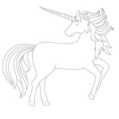 antistress coloring page with unicorn