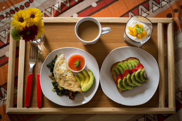 desayuno saludables en la cama