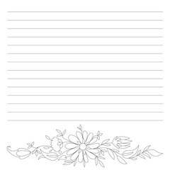 floral notepad linear page
