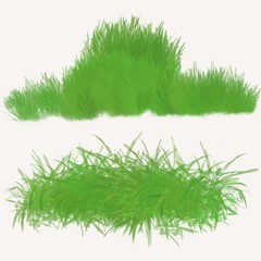 Digital border of green juicy grass