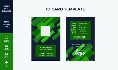 Corporate abstract ID Card Template Design with premium vector