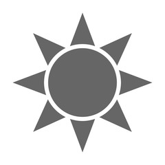 Sun icon, flat design template, vector illustration