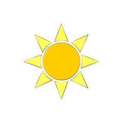 Sun icon, flat design template, vector illustration