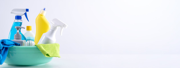 Cleaning product tool equipments, concept of housekeeping, professional clean service, housework...