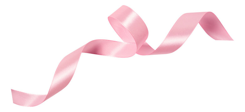 A pink ribbon isolated on a white background with clipping path.
